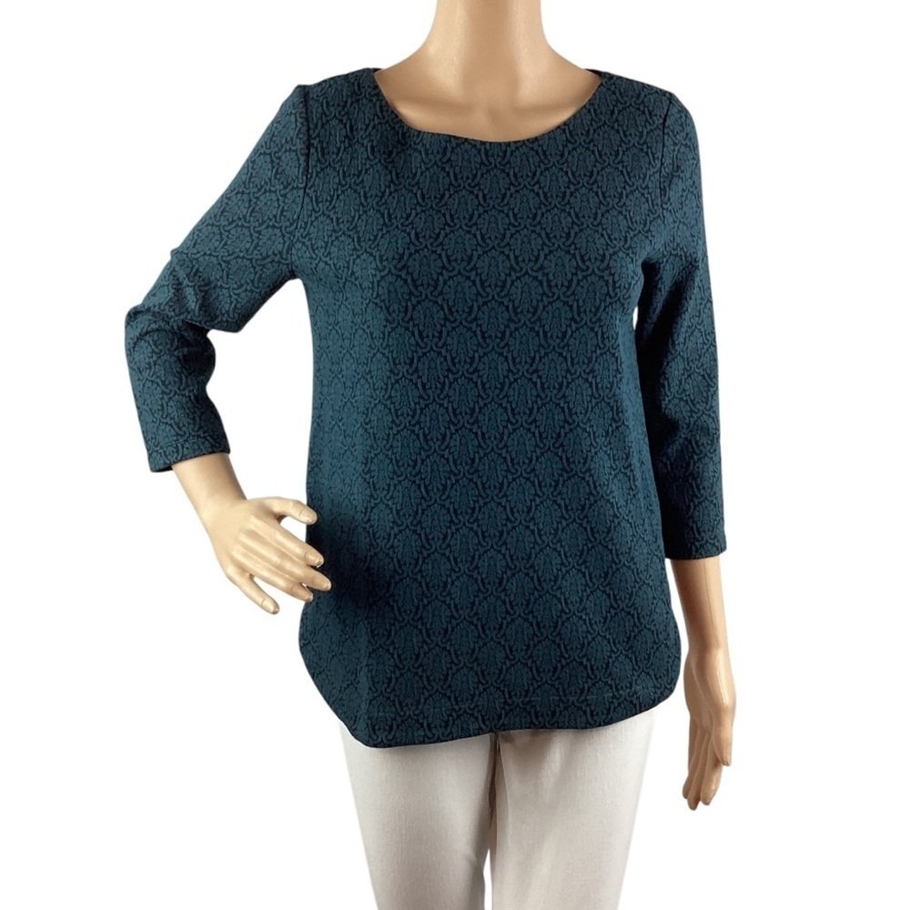 LOFT Textured Top Size XS Blue Black